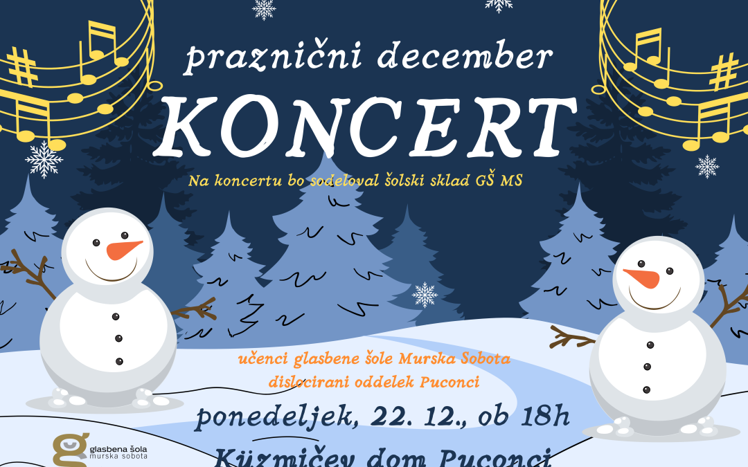 Praznični december – koncert učencev dislociranega oddelka Puconci
